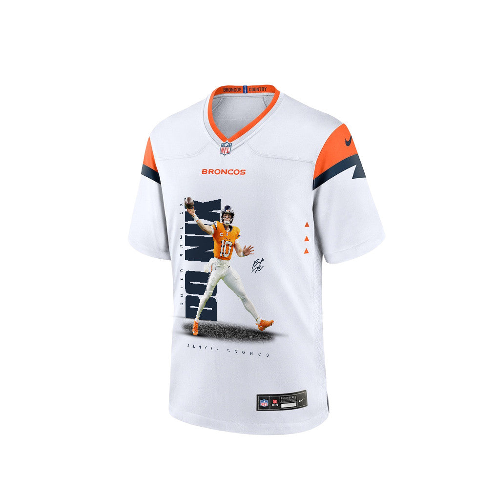 Bo Nix 10 Denver Broncos Super Bowl LX Rising Star Game Jersey – White