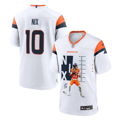 Bo Nix 10 Denver Broncos Super Bowl LX Clutch Performer Game Jersey – White