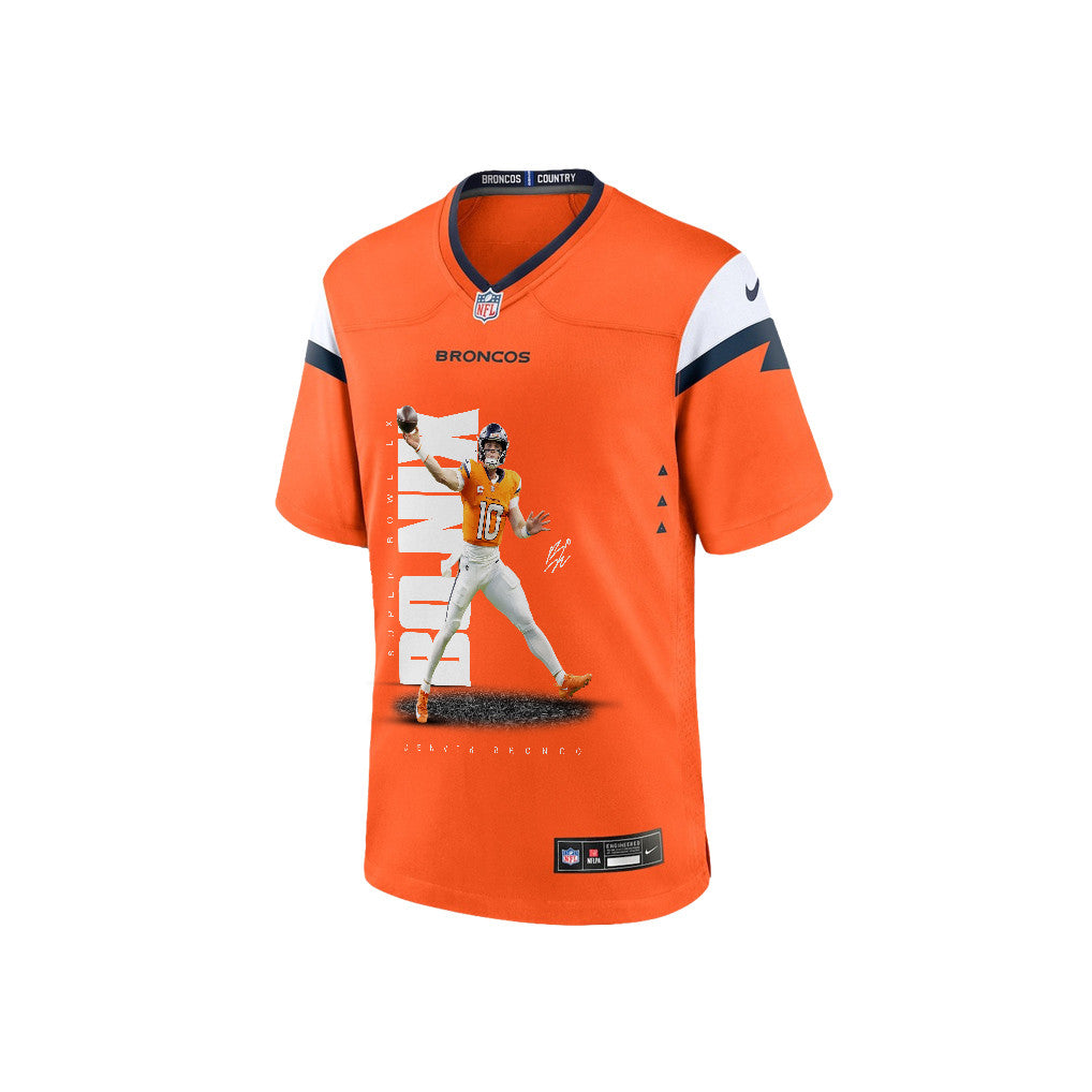 Bo Nix 10 Denver Broncos Super Bowl LX Rising Star Game Jersey – Orange