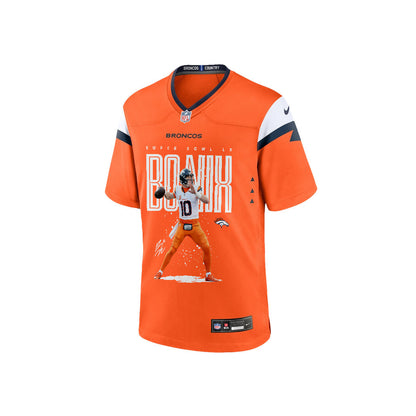 Bo Nix 10 Denver Broncos Super Bowl LX Elite Playmaker Game Jersey – Orange