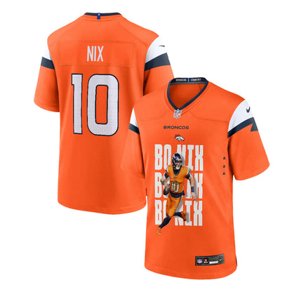 Bo Nix 10 Denver Broncos Super Bowl LX Next-Gen Legend Game Jersey – Orange