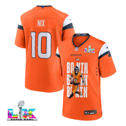 Bo Nix 10 Denver Broncos Super Bowl LX Next-Gen Legend Game Jersey – Orange