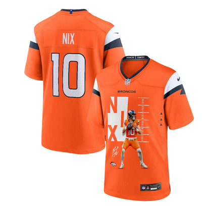 Bo Nix 10 Denver Broncos Super Bowl LX Clutch Performer Game Jersey – Orange