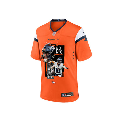 Bo Nix 10 Denver Broncos Super Bowl LX Future of Denver Game Jersey – Orange