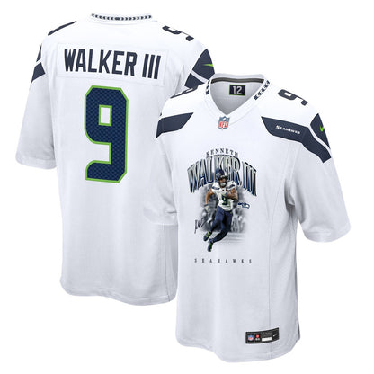 Kenneth Walker III 9 Seattle Seahawks Super Bowl LX Backfield Beast Jersey – White