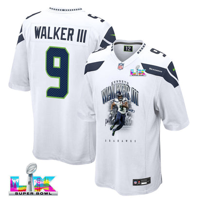 Kenneth Walker III 9 Seattle Seahawks Super Bowl LX Backfield Beast Jersey – White