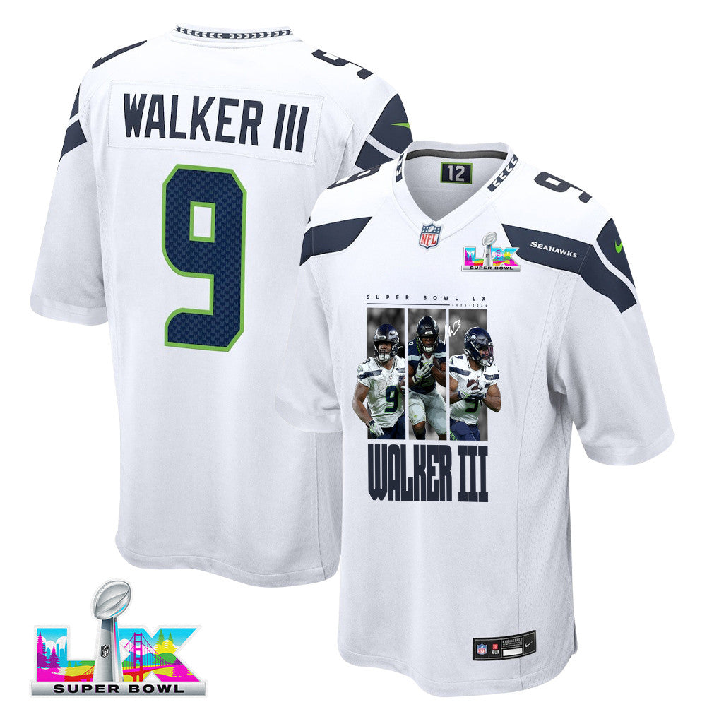 Kenneth Walker III 9 Seattle Seahawks Super Bowl LX Breakaway Speed Jersey – White