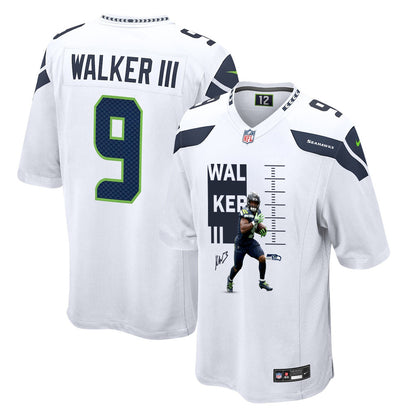 Kenneth Walker III 9 Seattle Seahawks Super Bowl LX Electric Run Threat Jersey – White