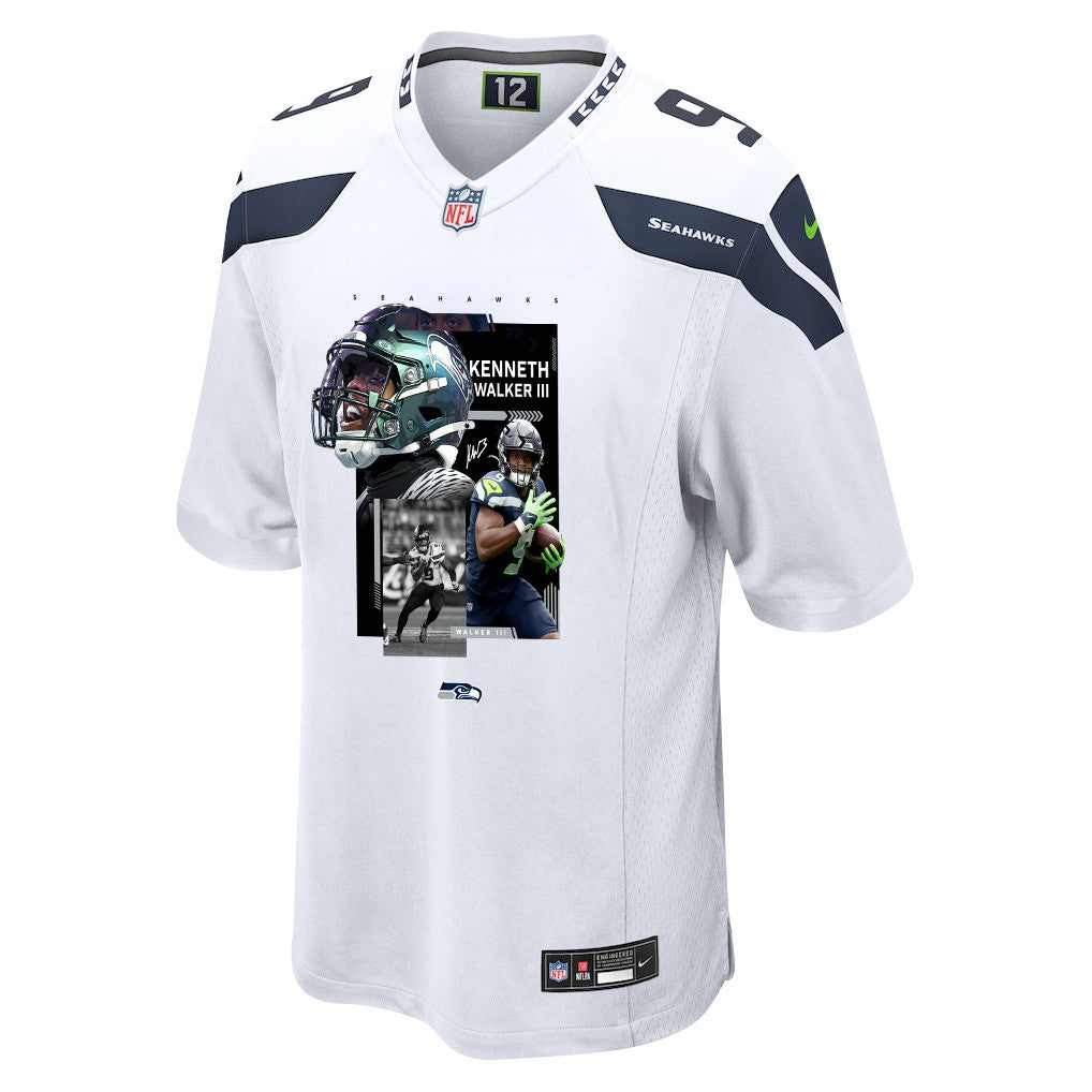 Kenneth Walker III 9 Seattle Seahawks Super Bowl LX Explosive Playmaker Jersey – White