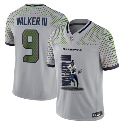 Kenneth Walker III 9 Seattle Seahawks Super Bowl LX Future Star Runner Jersey – Grey