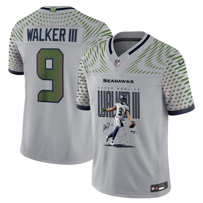 Kenneth Walker III 9 Seattle Seahawks Super Bowl LX Fan-Favorite Playmaker Jersey – Grey