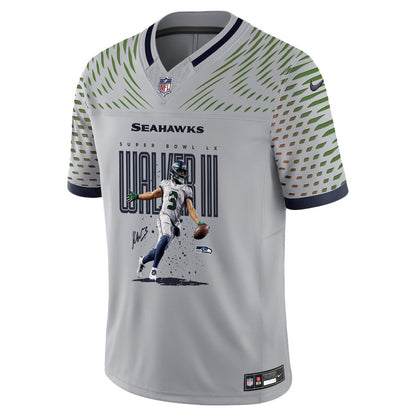 Kenneth Walker III 9 Seattle Seahawks Super Bowl LX Fan-Favorite Playmaker Jersey – Grey