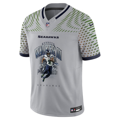 Kenneth Walker III 9 Seattle Seahawks Super Bowl LX Backfield Beast Jersey – Grey