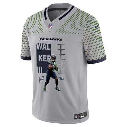 Kenneth Walker III 9 Seattle Seahawks Super Bowl LX Electric Run Threat Jersey – Grey
