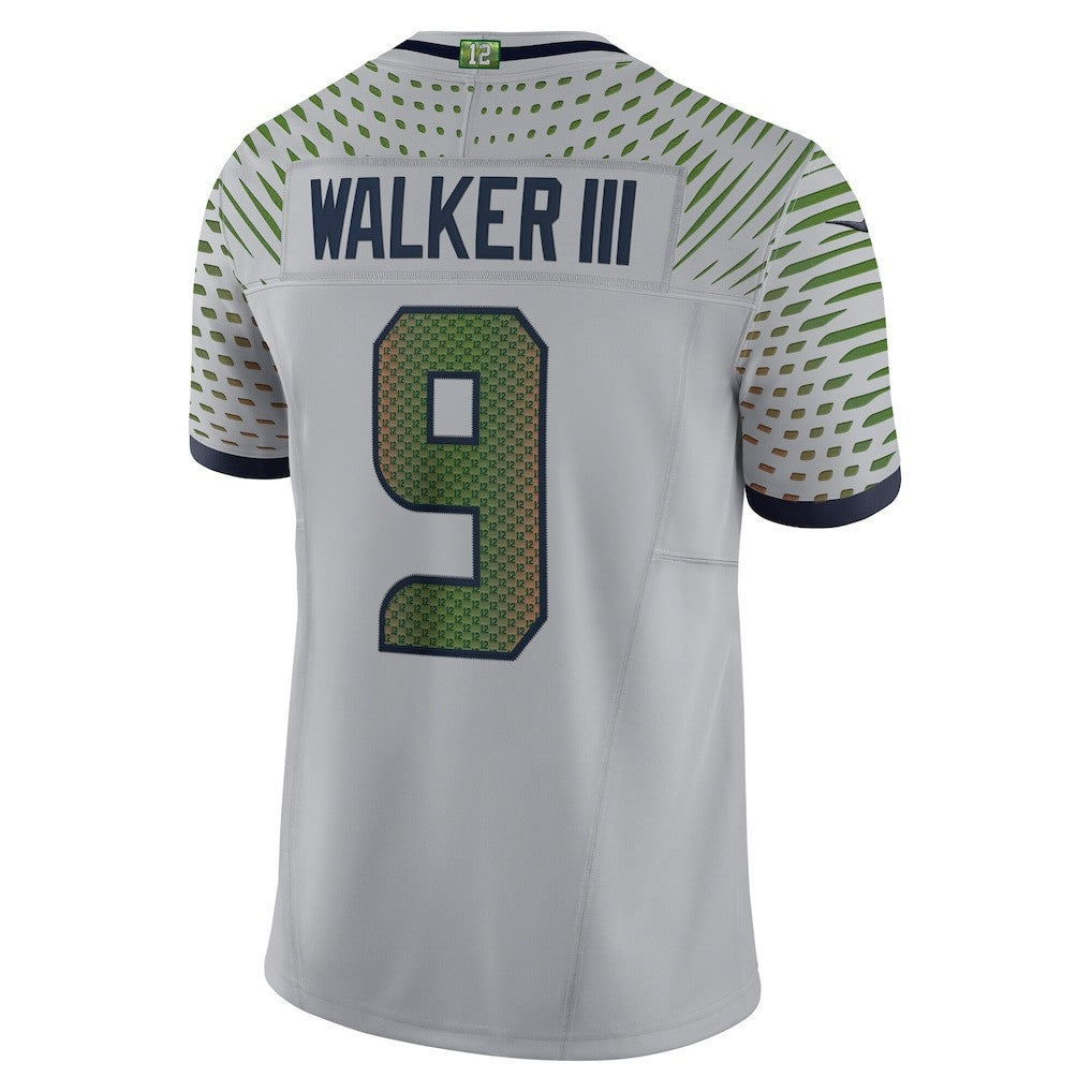 Kenneth Walker III 9 Seattle Seahawks Super Bowl LX Explosive Playmaker Jersey – Grey