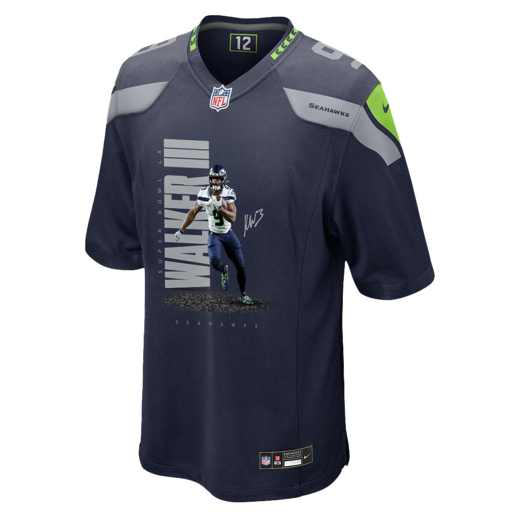 Kenneth Walker III 9 Seattle Seahawks Super Bowl LX Future Star Runner Jersey – Navy