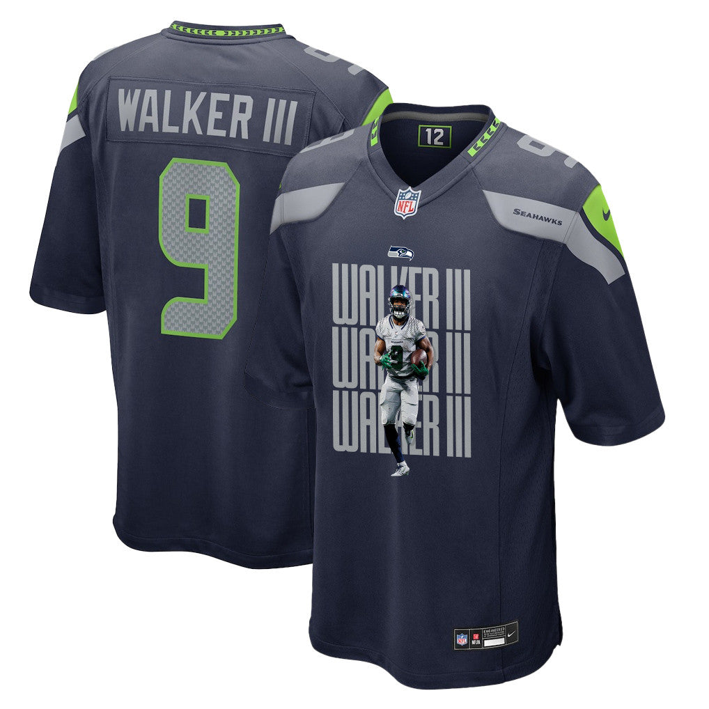 Kenneth Walker III 9 Seattle Seahawks Super Bowl LX Power & Precision Jersey – Navy