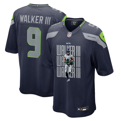 Kenneth Walker III 9 Seattle Seahawks Super Bowl LX Power & Precision Jersey – Navy