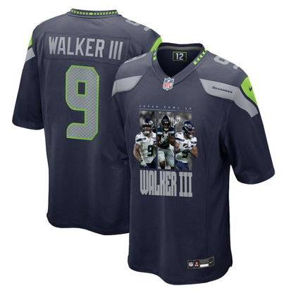 Kenneth Walker III 9 Seattle Seahawks Super Bowl LX Breakaway Speed Jersey – Navy
