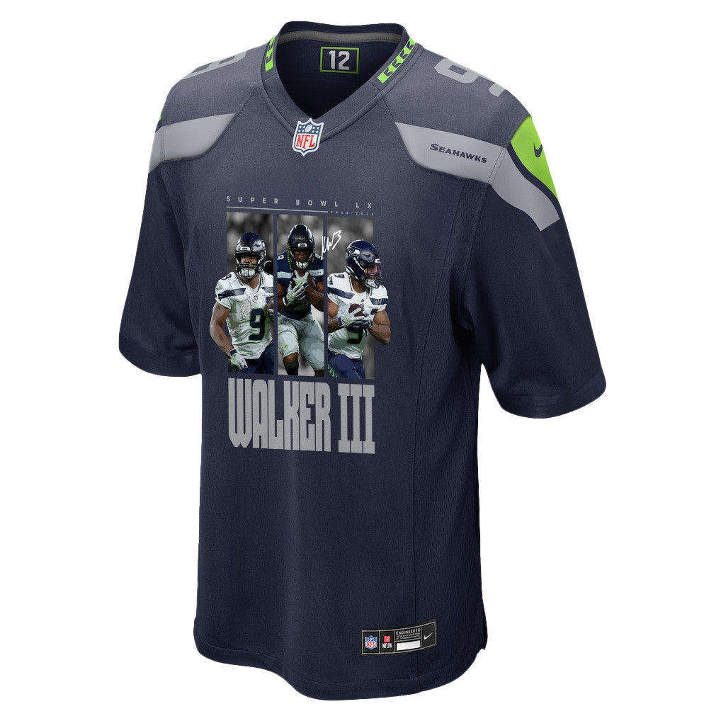 Kenneth Walker III 9 Seattle Seahawks Super Bowl LX Breakaway Speed Jersey – Navy