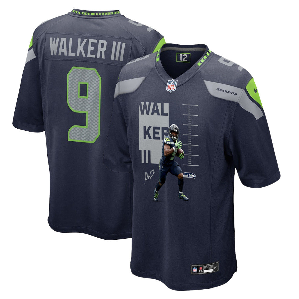 Kenneth Walker III 9 Seattle Seahawks Super Bowl LX Electric Run Threat Jersey – Navy