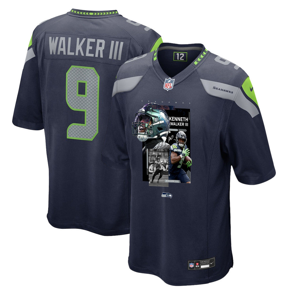 Kenneth Walker III 9 Seattle Seahawks Super Bowl LX Explosive Playmaker Jersey – Navy