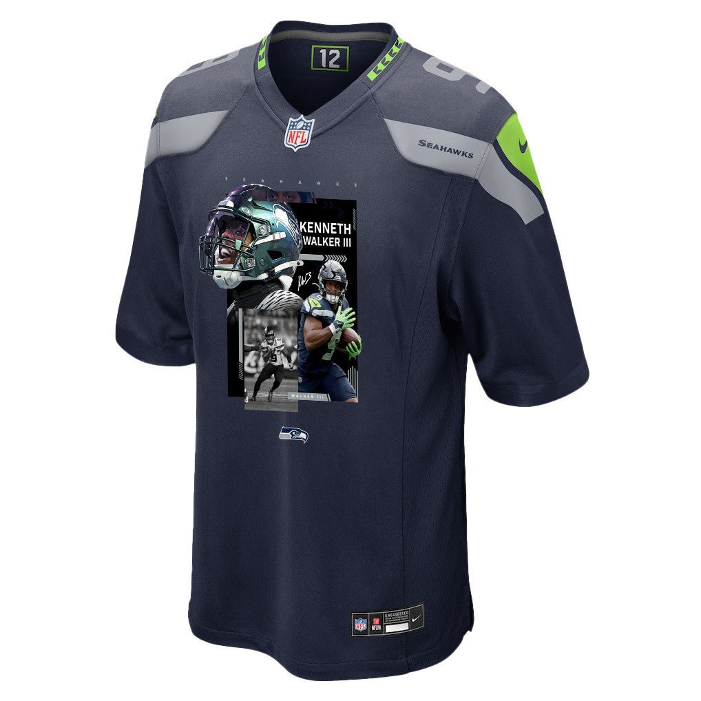 Kenneth Walker III 9 Seattle Seahawks Super Bowl LX Explosive Playmaker Jersey – Navy