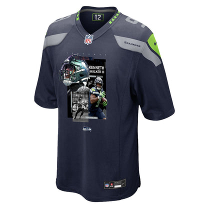Kenneth Walker III 9 Seattle Seahawks Super Bowl LX Explosive Playmaker Jersey – Navy