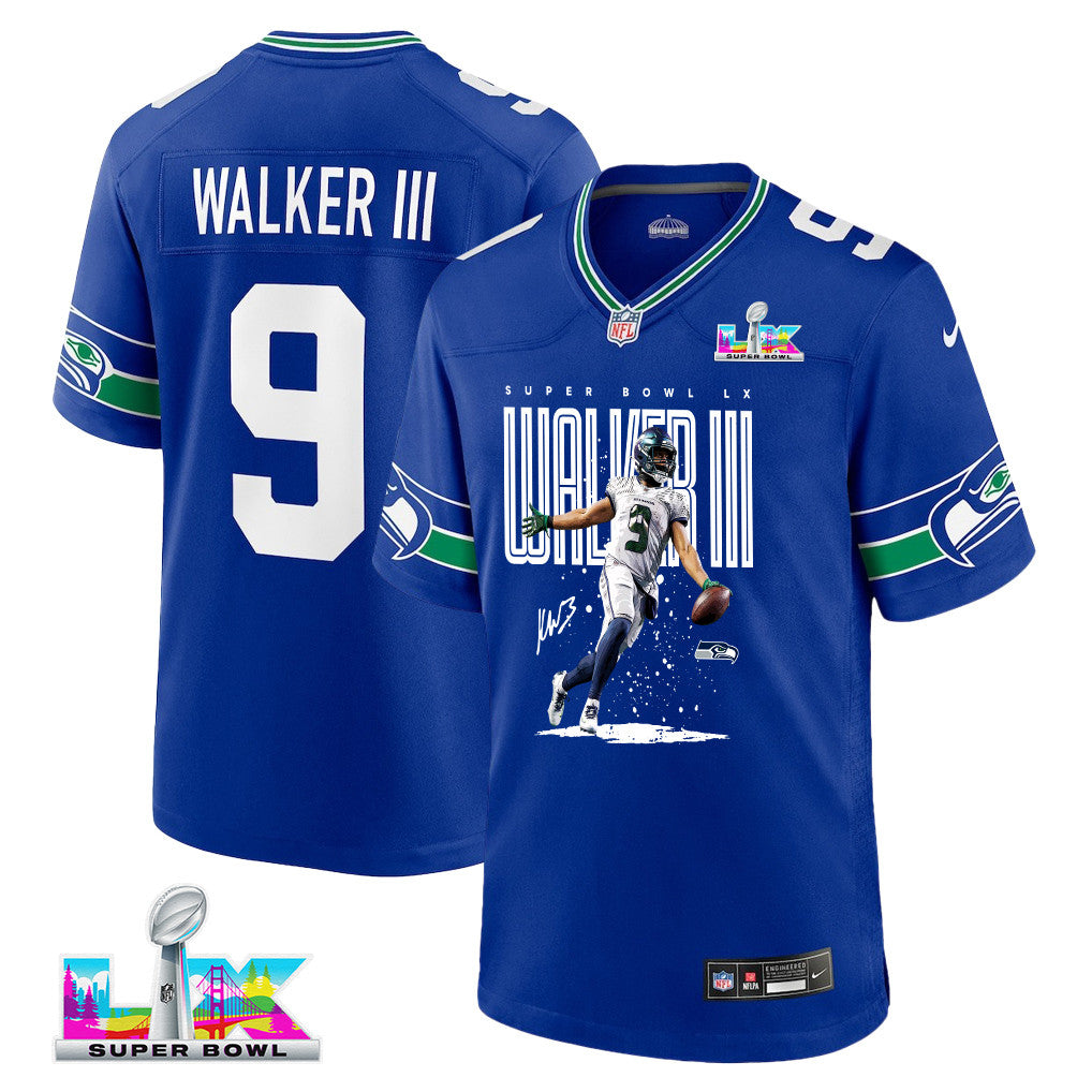Kenneth Walker III 9 Seattle Seahawks Super Bowl LX Fan-Favorite Playmaker Jersey – Royal Blue