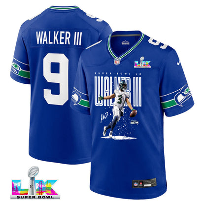 Kenneth Walker III 9 Seattle Seahawks Super Bowl LX Fan-Favorite Playmaker Jersey – Royal Blue