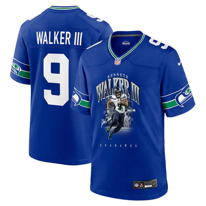 Kenneth Walker III 9 Seattle Seahawks Super Bowl LX Backfield Beast Jersey – Royal Blue