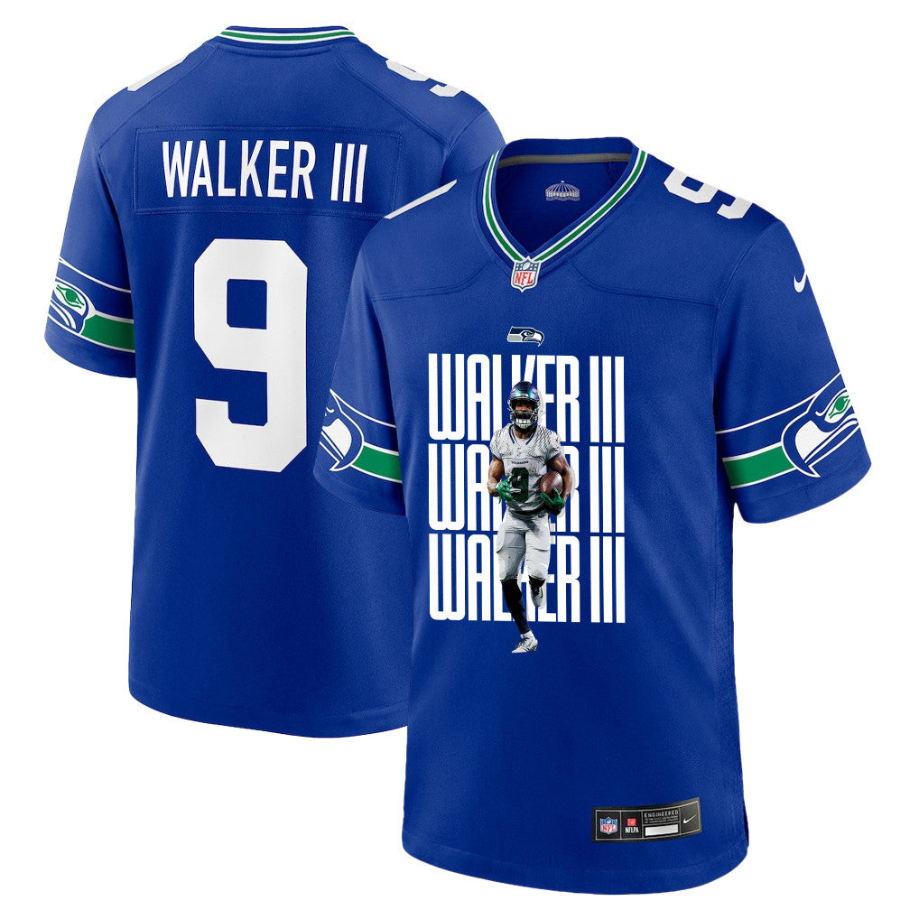 Kenneth Walker III 9 Seattle Seahawks Super Bowl LX Power & Precision Jersey – Royal Blue