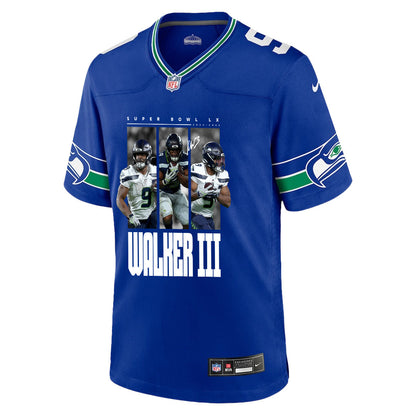 Kenneth Walker III 9 Seattle Seahawks Super Bowl LX Breakaway Speed Jersey – Royal Blue