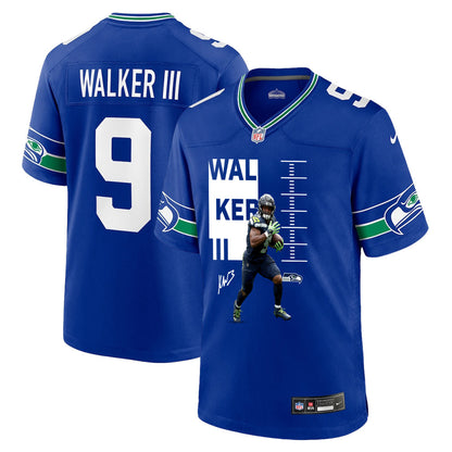 Kenneth Walker III 9 Seattle Seahawks Super Bowl LX Electric Run Threat Jersey – Royal Blue