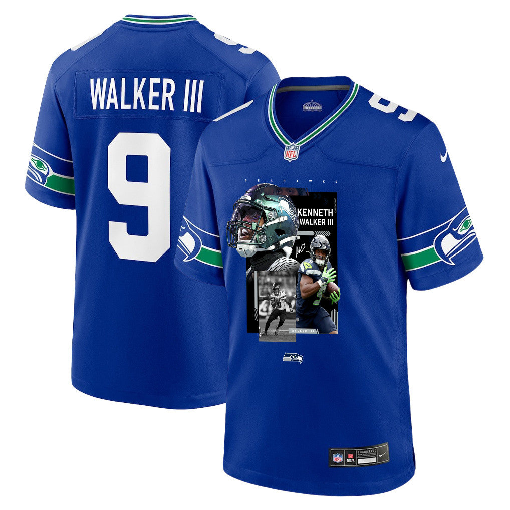 Kenneth Walker III 9 Seattle Seahawks Super Bowl LX Explosive Playmaker Jersey – Royal Blue