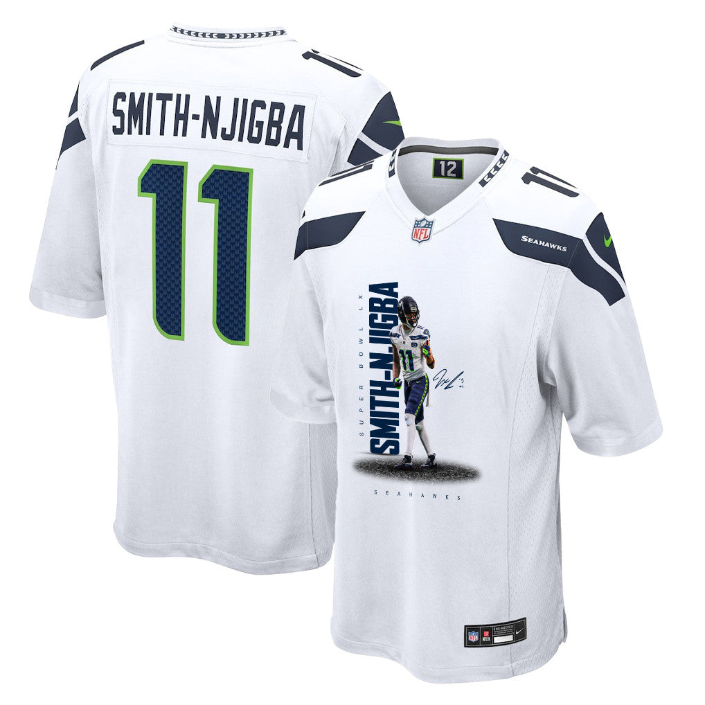 Jaxon Smith-Njigba 11 Seattle Seahawks Super Bowl LX Future Star Runner Jersey – White