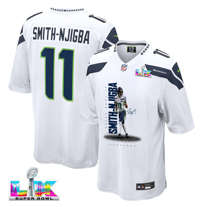 Jaxon Smith-Njigba 11 Seattle Seahawks Super Bowl LX Future Star Runner Jersey – White