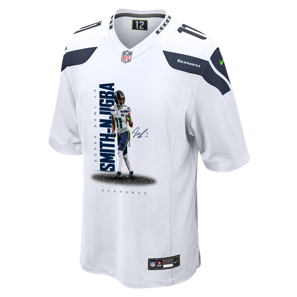 Jaxon Smith-Njigba 11 Seattle Seahawks Super Bowl LX Future Star Runner Jersey – White