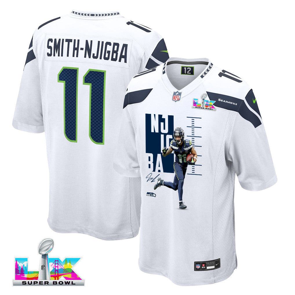 Jaxon Smith-Njigba 11 Seattle Seahawks Super Bowl LX Breakaway Speed Jersey – White