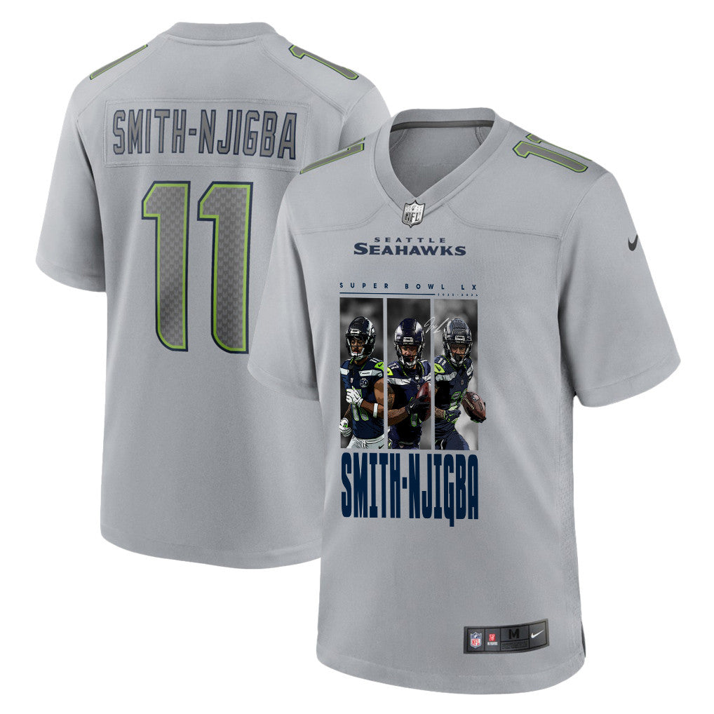 Jaxon Smith-Njigba 11 Seattle Seahawks Super Bowl LX Power & Precision Jersey – Grey