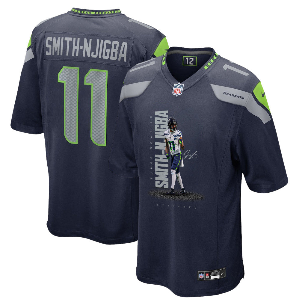 Jaxon Smith-Njigba 11 Seattle Seahawks Super Bowl LX Future Star Runner Jersey – Navy