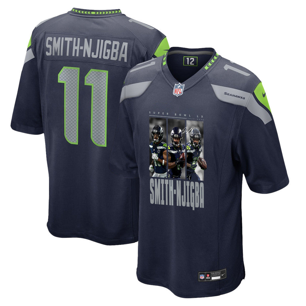 Jaxon Smith-Njigba 11 Seattle Seahawks Super Bowl LX Power & Precision Jersey – Navy