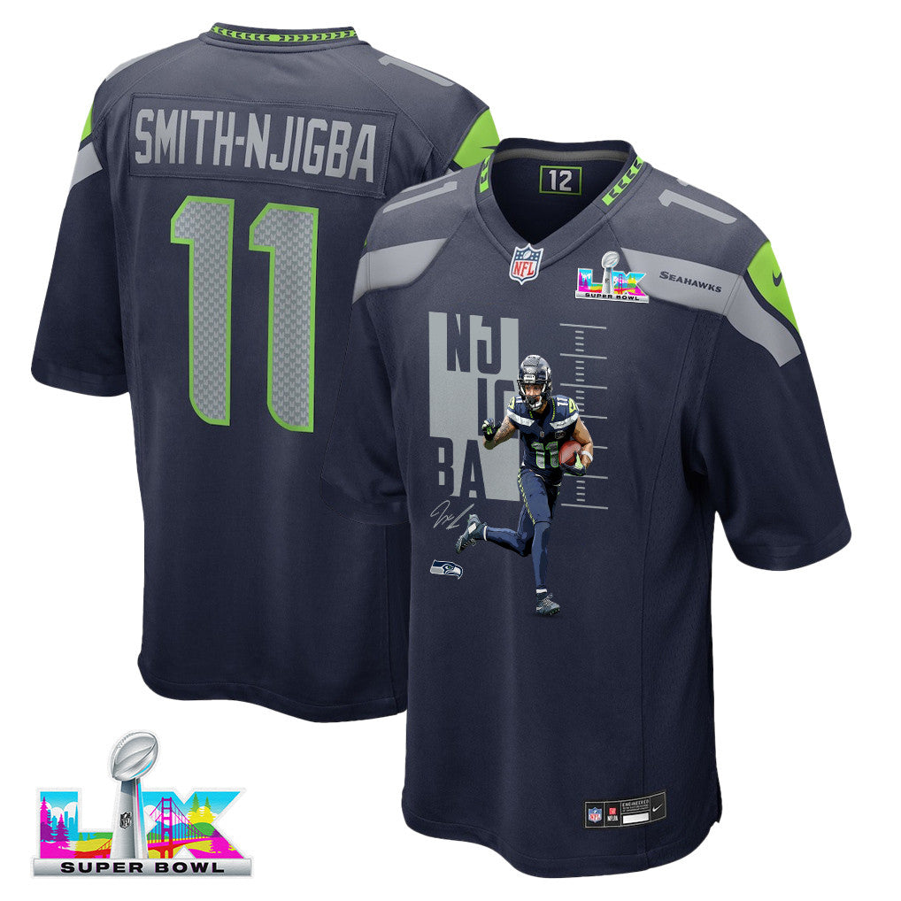 Jaxon Smith-Njigba 11 Seattle Seahawks Super Bowl LX Breakaway Speed Jersey – Navy