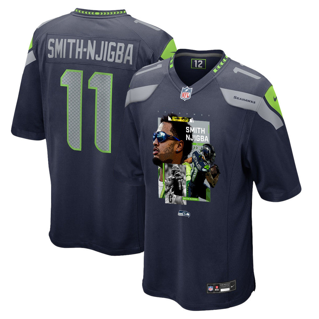 Jaxon Smith-Njigba 11 Seattle Seahawks Super Bowl LX Electric Run Threat Jersey – Navy