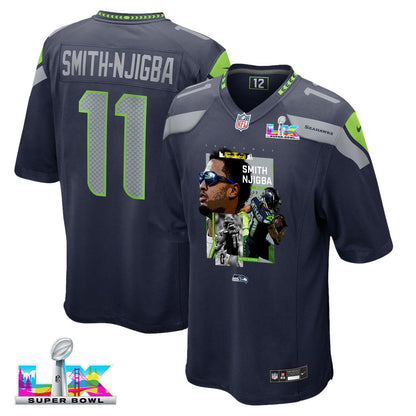 Jaxon Smith-Njigba 11 Seattle Seahawks Super Bowl LX Electric Run Threat Jersey – Navy