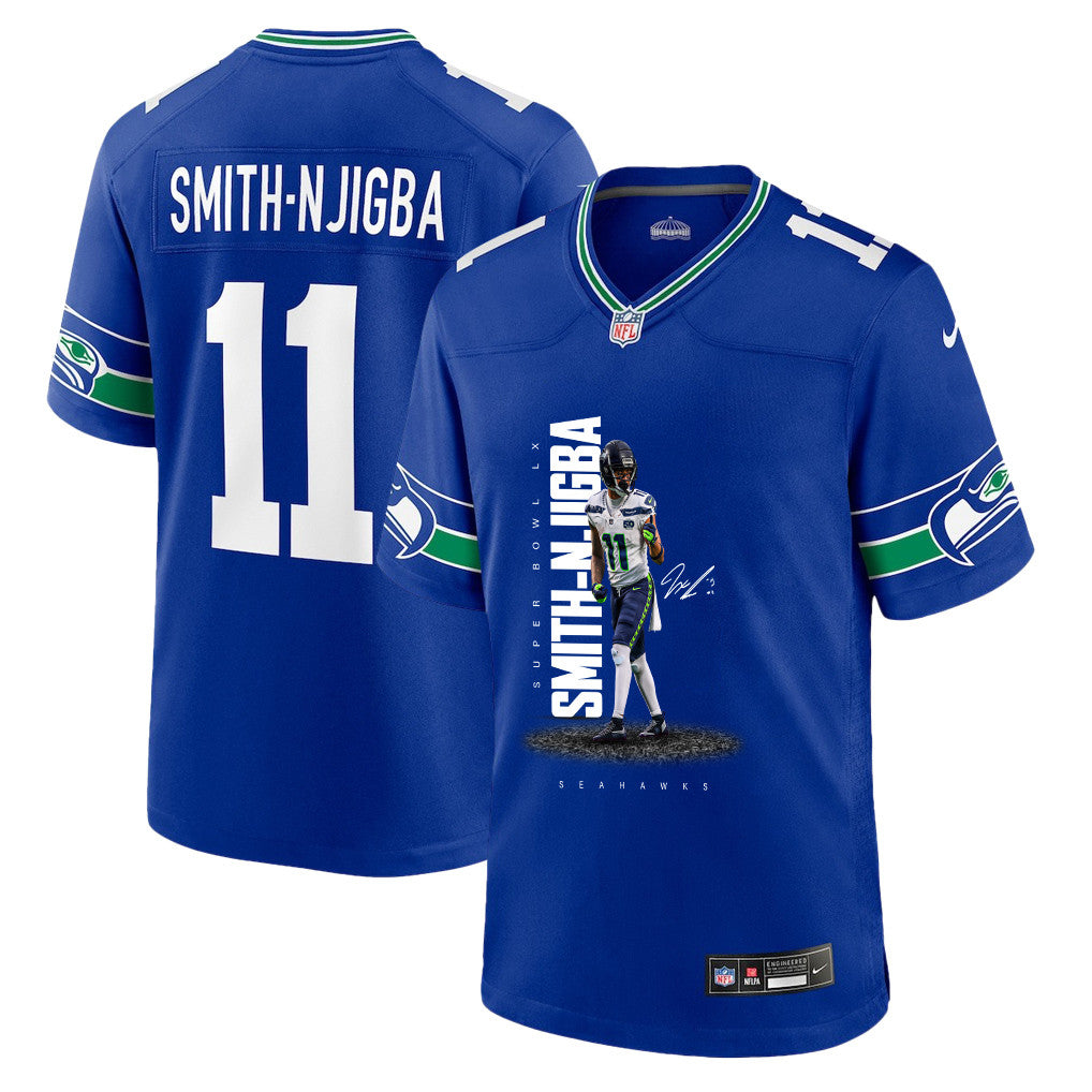 Jaxon Smith-Njigba 11 Seattle Seahawks Super Bowl LX Future Star Runner Jersey – Royal Blue