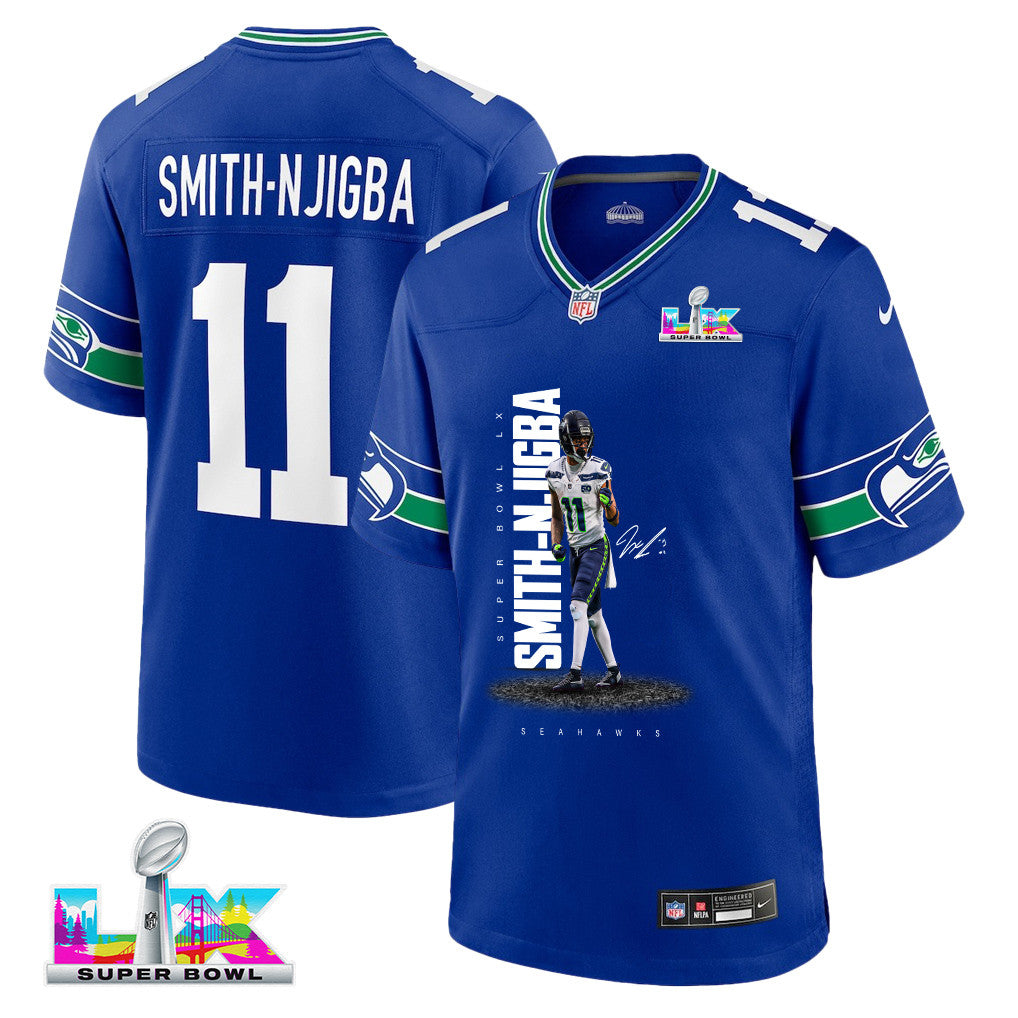 Jaxon Smith-Njigba 11 Seattle Seahawks Super Bowl LX Future Star Runner Jersey – Royal Blue