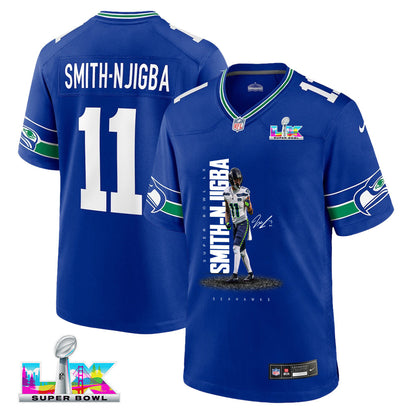 Jaxon Smith-Njigba 11 Seattle Seahawks Super Bowl LX Future Star Runner Jersey – Royal Blue