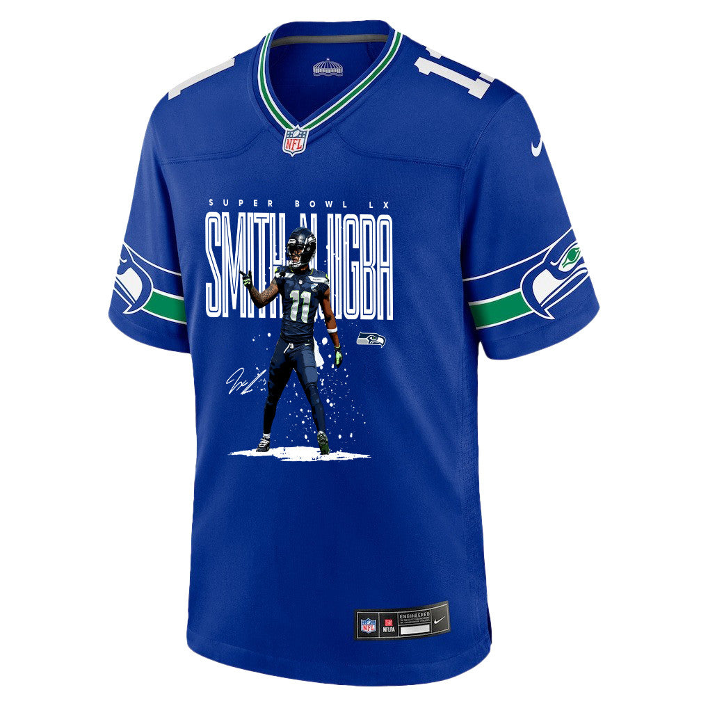 Jaxon Smith-Njigba 11 Seattle Seahawks Super Bowl LX Backfield Beast Jersey – Royal Blue