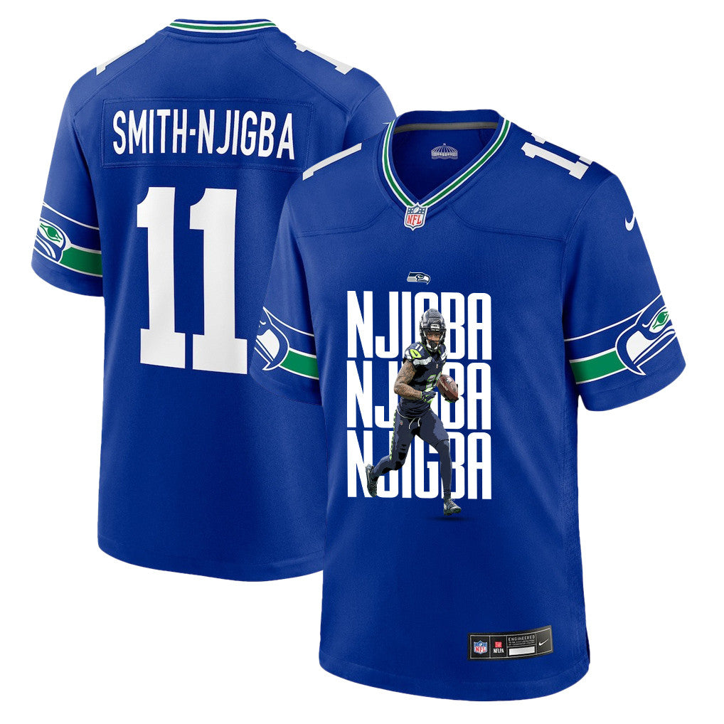 Jaxon Smith-Njigba 11 Seattle Seahawks Super Bowl LX Backfield Beast Jersey – Royal Blue